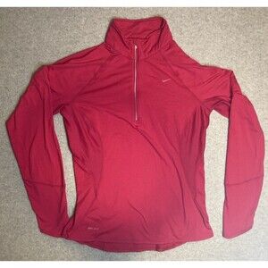 Nike W Sz M Pullover Dri fit Half Zip Ultra Light Hot Pink Breathable Athletic